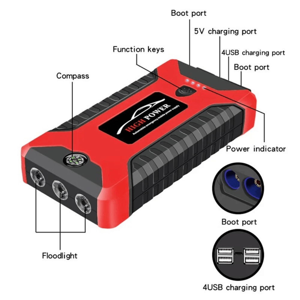 Jump Starter Portable Power Bank 🔋